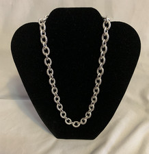 Italian Sterling Silver 18" Rolo Chain Necklace 38 g Lobster Claw Clasp