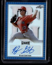 2020 Leaf Metal Perfect Game #BA-RG2 Ryan Ginther Metal Auto Blue Rainbow SN,AU