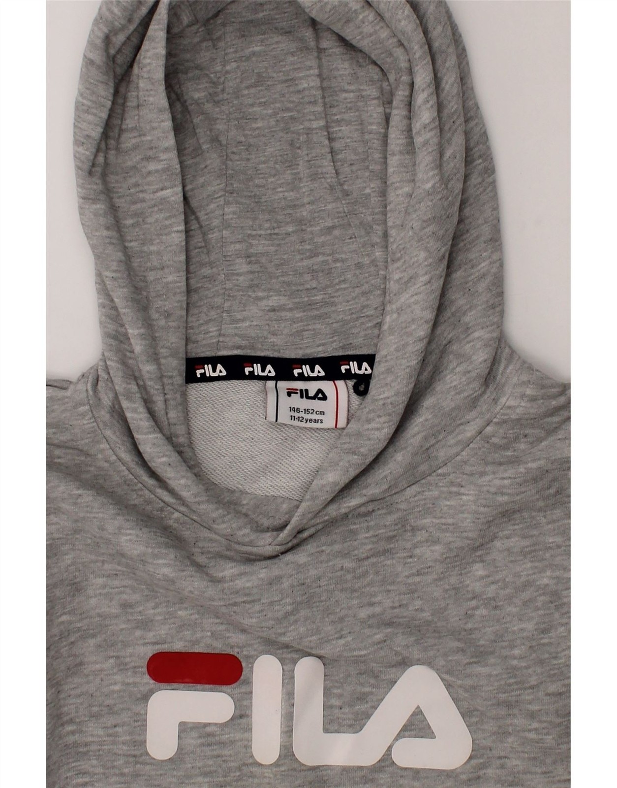 FILA Maglione con Cappuccio Grafico Ragazzo 11 12 Anni Grigio Cotone DN20
