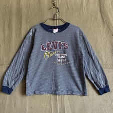 Vintage 90s Kids Levi s Long Sleeve Shirt Stripes Preppy Sz 7 USA 15X18