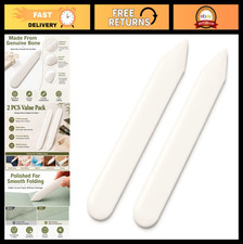 2 PCS Genuine Bone Folder Set - Paper Creaser Scoring Tool for Bookbinding, Ca