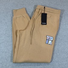 True Religion Mens Iridecent TR Logo Joggers Sweatpants Medium Tan Beige NWT