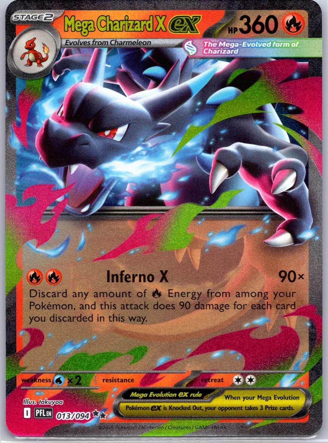 Mega Charizard X ex - ME02: Phantasmal Flames #013/094 NM