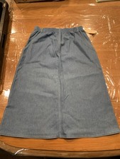 Vtg 70s Koret City Blues Brushed Denim Skirt Pockets Elastic Size 10 NWT