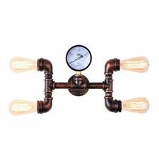 Pfeife Wandleuchte Loft Design Retro Pfeifenlampe Eisengestell f&uuml;r Nachttisch, Flur