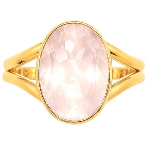 Authentic Rose Quartz Gold Plated Ring Size 9 Fall TR01584