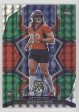 2022 Panini Mosaic Rookies Choice Red and Green Prizm Greg Dulcich #359 0w4i