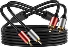 2RCA Male to Male 5ft Stereo Audio Cable - Gold-Plated for Clear Sound