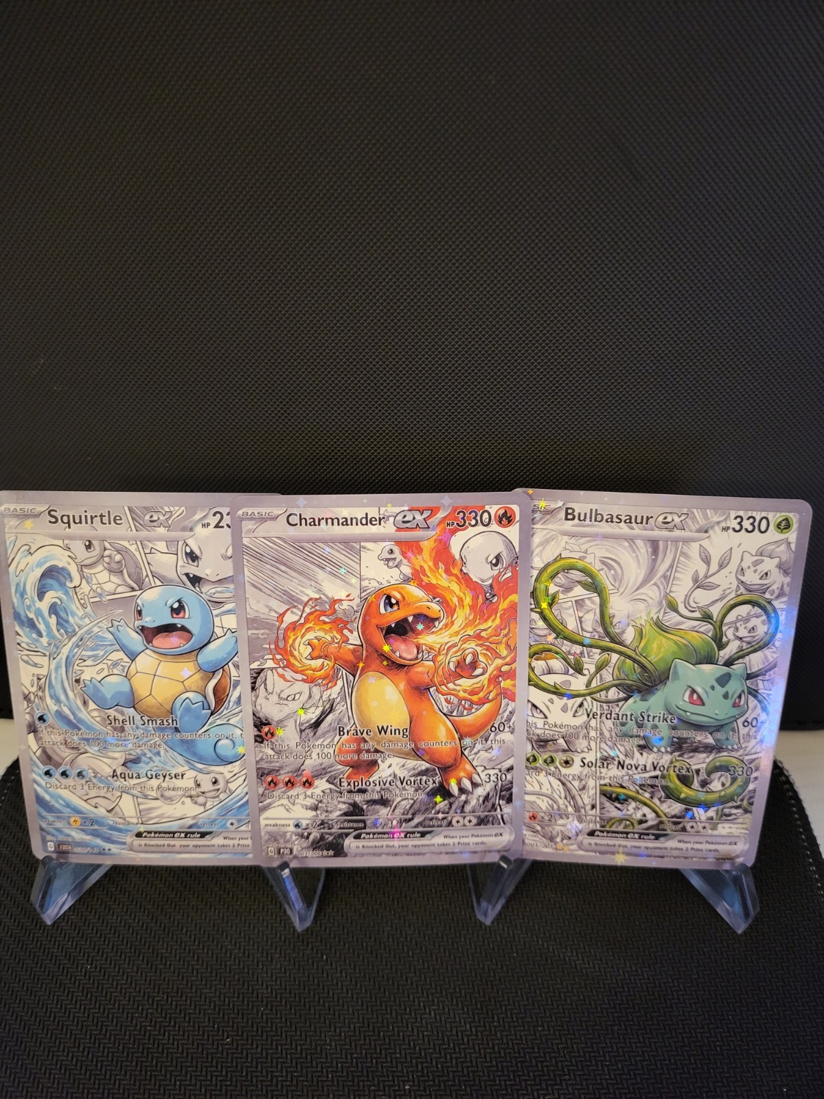 Charmander Bulbasaur Squirtle Pokemon Card FULL ART Display Art Card
