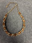 LISNER VINTAGE TOPAZ AMBER RHINESTONE NECKLACE — photo 1