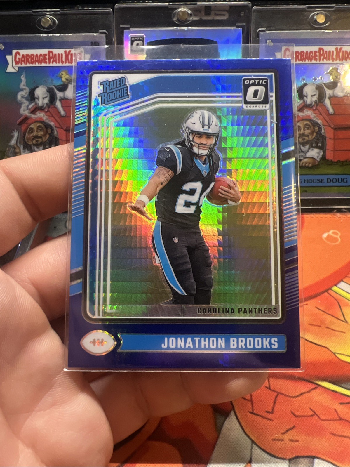 2024 Panini Donruss Optic - Rated Rookie Jonathon Brooks #258 Blue Hyper
