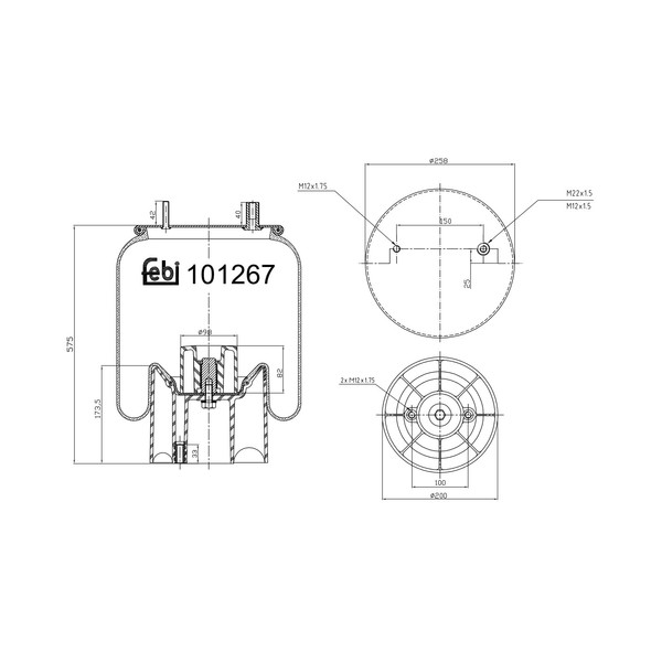 febi Bilstein Federbalg, Luftfederung 101267 FüR MERCEDES-BENZ, Hinten-image
