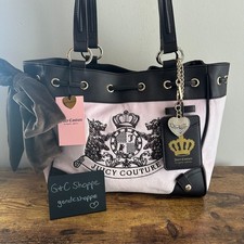 New Juicy Couture Classic Scottie Dogs Daydreamer Viral Tote Shoulder Bag Pink