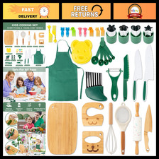 20 PCS Kids Safe Cooking Knife Set, Montessori Kitchen Tools, Toddler Chef Apron