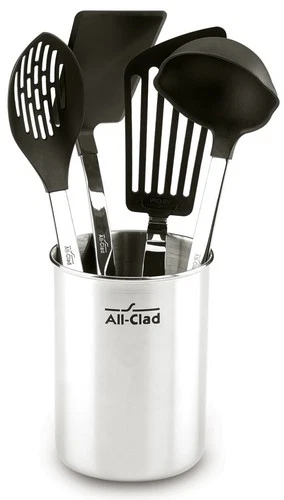Stainless Steel Kitchen Tool Set - 4 Piece Gadgets with Nylon Heads & Caddy deal from eBay