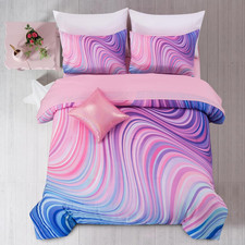 Super Soft 6 Pieces Gradient Star Ring Comforter Set, Colorful Glitter Rainbow W