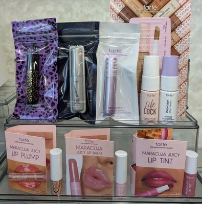 Tarte Beauty 9pcs Deluxe Samples Maracuja Lips,  Setting spray, Maneater, Tartel