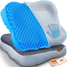 Gel Seat Cushion with Ergonomic Zoning, Thicken Pressure Relief Gel Cushion f...