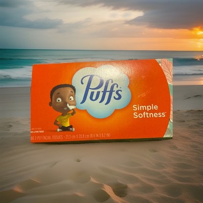 Puffs White Facial Tissue, 2-Ply, 180 Sheets/Box Simple Softness