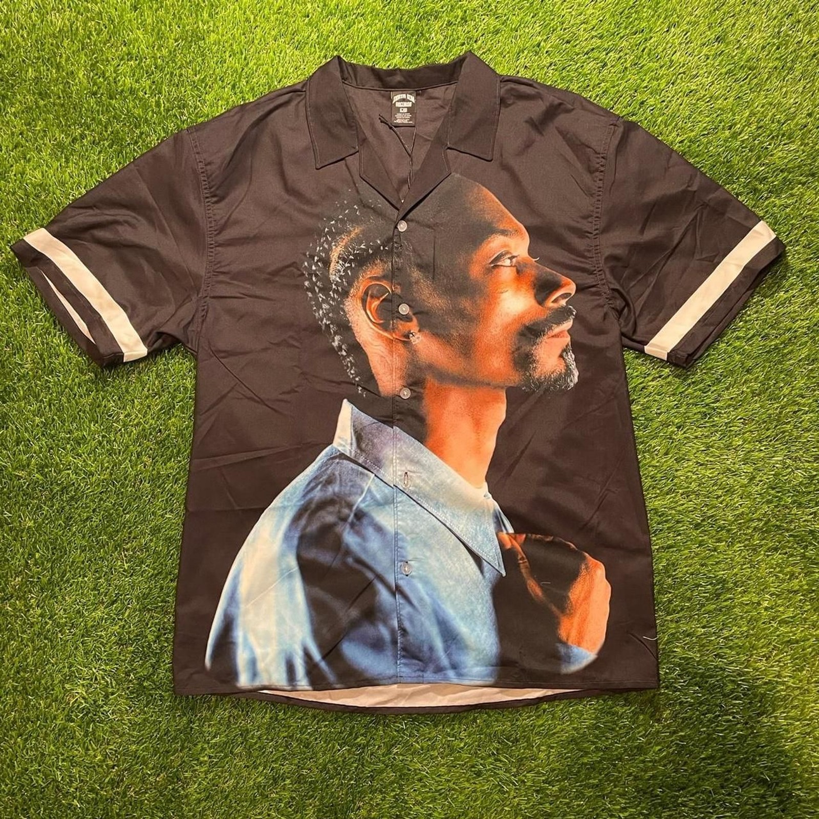 FILA Death Row Records Snoop Dogg camicia con bottoni davanti uomo taglia large