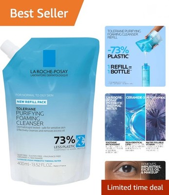 La Roche-Posay Toleriane Purifying Foaming Facial Cleanser, Oil Free Face Was...