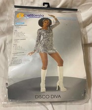 California Costumes Disco Diva Psychedelic Dress Swirl Head Tie Womens S 6-8