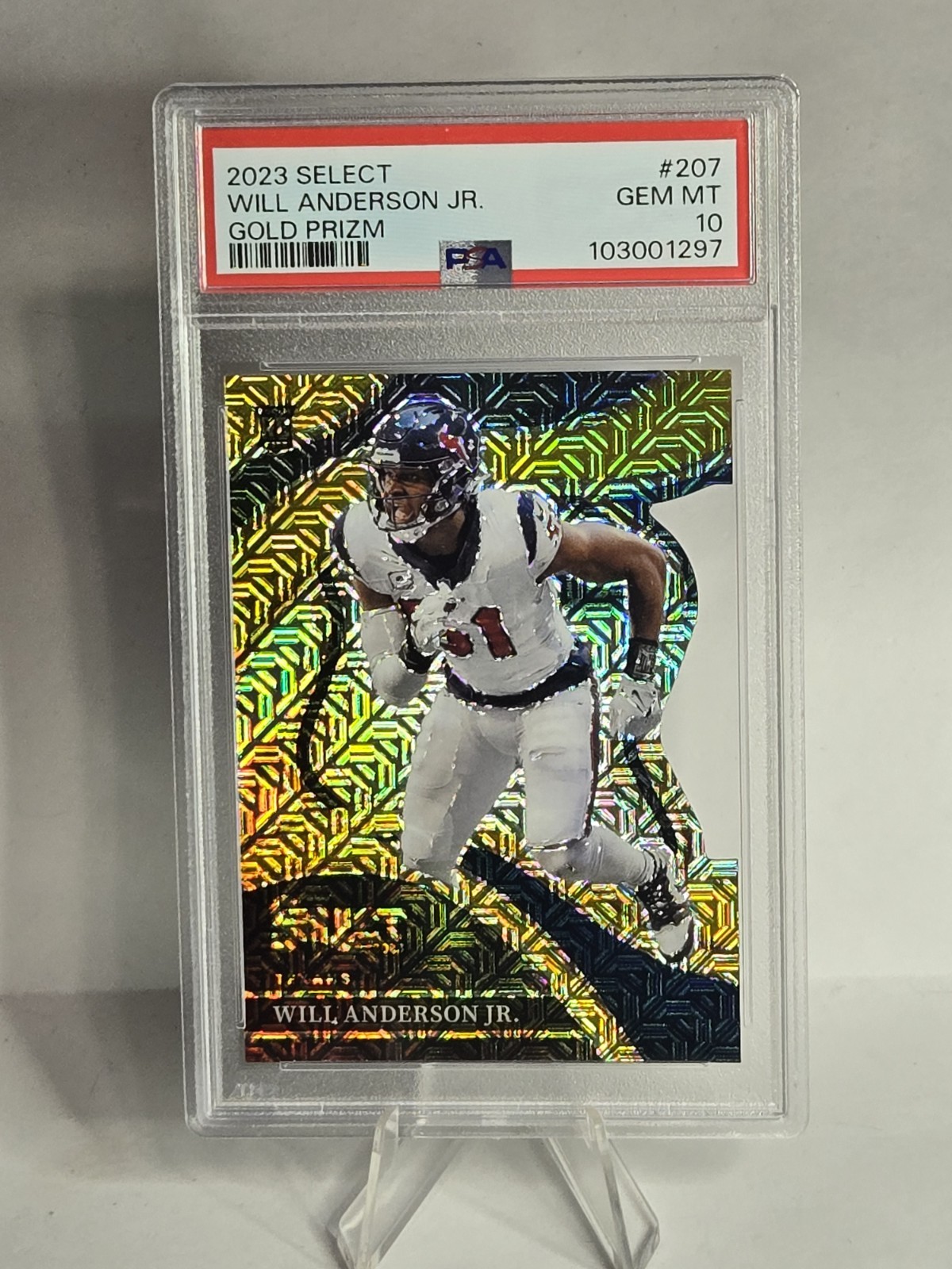 2023 Select #207 Will Anderson Jr Gold Prizm Die Cut 2 /10 PSA 10 Rookie Card RC