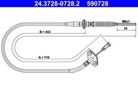 NEU - ATE 24.3728-0728.2 Seilzug, KupplungsbetäTigung FüR Opel