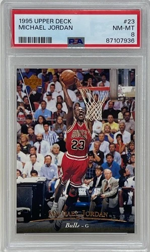 Michael Jordan 1995 Upper Deck Chicago Bulls NBA Basketball Card #23 PSA 8