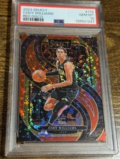 CODY WILLIAMS 2024 Panini Select Red Disco Prizm /49 #172 Rookie Premier PSA 10