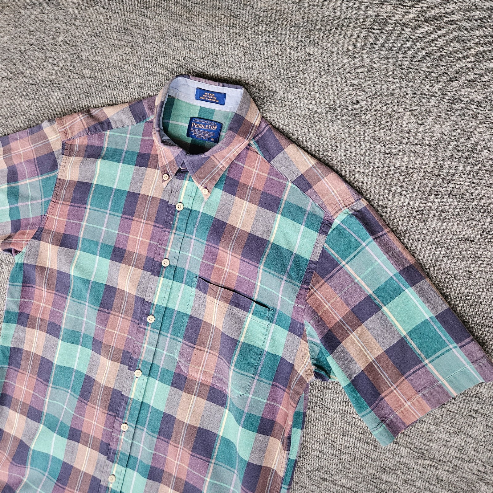 Lot (2) Pendleton Button Shirt Spring Plaid Short… - image 16
