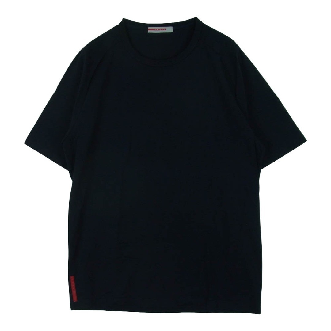 PRADA SPORTS Back Zip Pocket Rubber Logo Short Sleeve T-shirt Dark Used LIFE-0