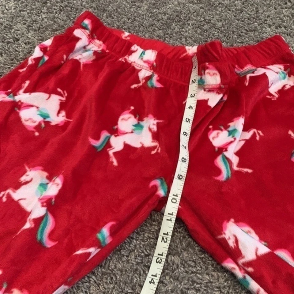 Flirtitude XL Ropa de dormir Pijama Pantalones Rojo Unicornio Felpa Salón Pantalones Foto 4 de 4