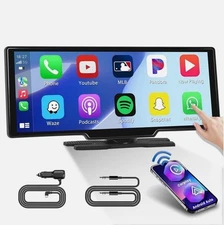 Hikity 10.26 inch Full Touch Screen Wireless Apple CarPlay Portable Car Stere...