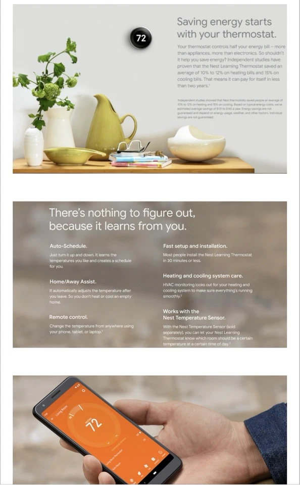 Nest 3rd Generation Programmable Wi-Fi Smart Learning Thermostat Chrome NEW - Image 3 of 4