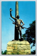 Vintage Chief Montour Monument Painted Post NY Printed Postcard Posted 5.5x3.5