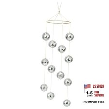 Disco Ball Mobile Hanging Decor - 12pcs 2" Mirror Disco Balls, Elegant 4 Silver