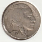 1937 US Indian Head Buffalo Nickel FULL DATE Rare 89 Year Old Collection Coin