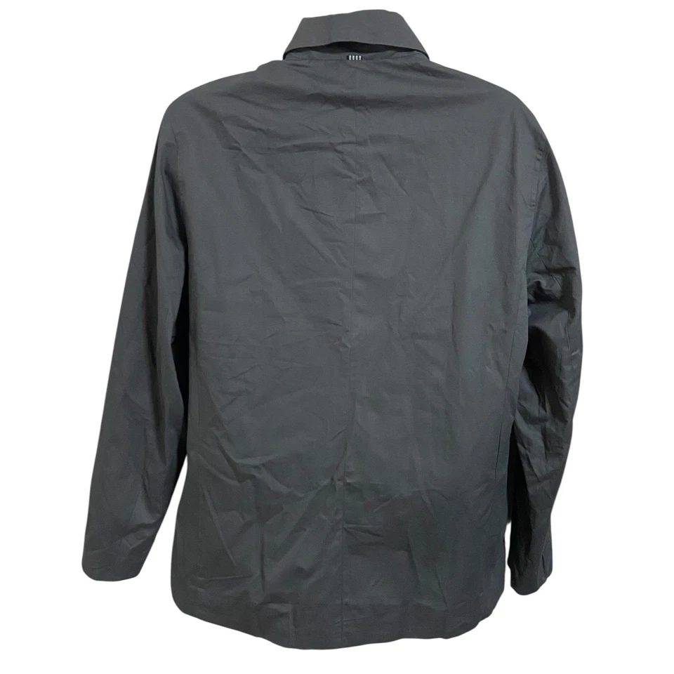 FIVEFOUR NUEVO CON ETIQUETAS Chaqueta Azul Gris Carbón Algodón Abrigo Ligero Forrado a Cuadros L Foto 2 de 4