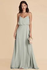Birdy Grey GWENNIE DRESS CHIFFON SAGE XS  BRIDESMAID WEDDING Slit