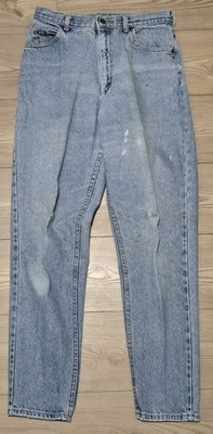 Vintage Lee Jeans Womens 12 Long Blue Light Wash Mom Denim Leather
