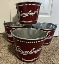 Lot Of 4 ~ Leinenkugel’s Metal Beer Bucket Pail Red Canoe ~New~