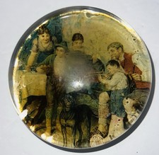 Vintage Paperweight With Family At Table