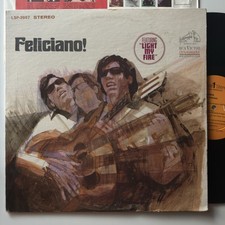 Jose Feliciano- Feliciano! Vinyl LP 1969 RCA Victor LSP 3957 "Light My Fire" VG+ Jose Feliciano- Feliciano! Vinyl LP 1969 RCA Victor LSP 3957 "Light My Fire" VG+