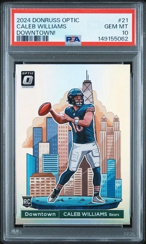 2024 Panini Donruss Optic Downtown! Caleb Williams #21 (RC) SSP PSA 10 Gem Mint
