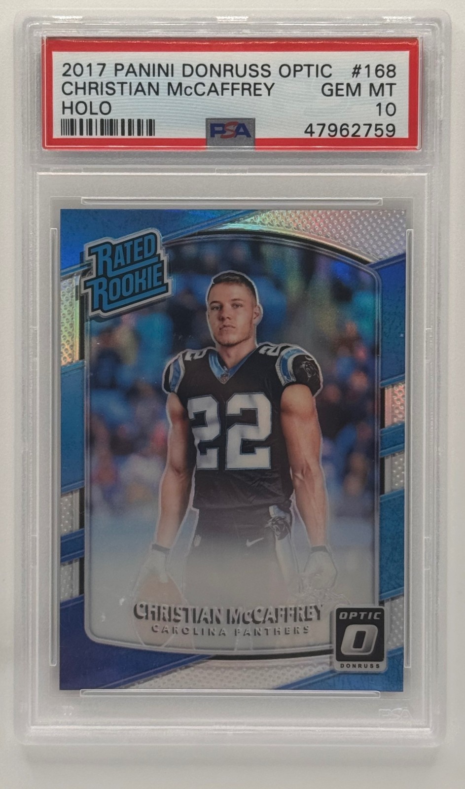2017 Panini Donruss Optic Christian McCaffrey Holo Panthers PSA 10