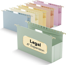 Legal Size Hanging File Folders,6 Pack Heavy Duty 4" Expanding Pocket,Reinforce