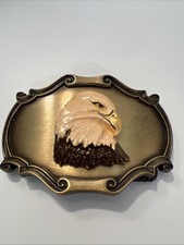 VINTAGE RAINTREE 3-Belt Buckle Bald Eagle Bird Of Prey Country Western 1970  s