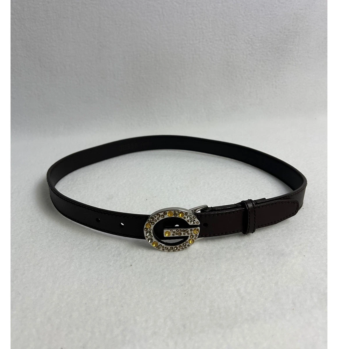 GUESS Belt Womens Large Black Solid Studded Rhinestone Western Y2K Glam GUESS Rhinestone Solid Belts for Women for sale | eBay main image 4
