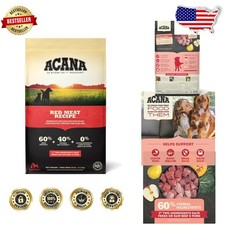 Dry Dog Food 25lb Bag - Grain-Free Red Meat, Skin & Coat